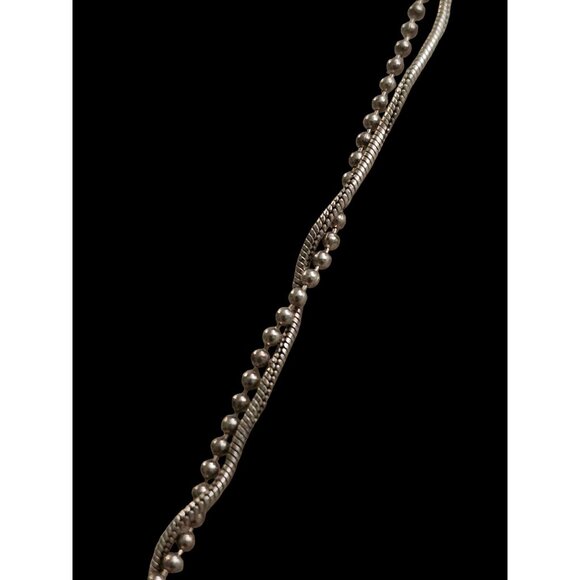 Italian 925 Sterling Silver Twist Necklace With Lobster Clasp 18 Inch Vintage - Picture 12 of 13